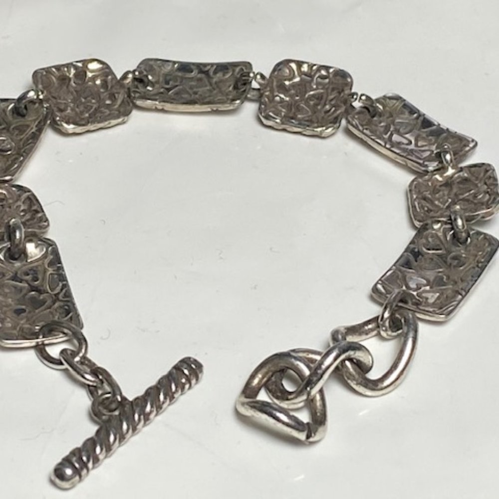 Brighton Rectangular & Square Link Bracelet 7 5/8" - image 3